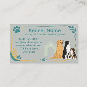 Colourful Kennel Customisable Business Card