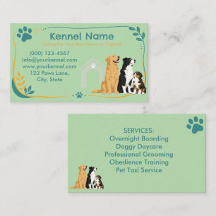 Colourful Kennel Customisable  Business Card