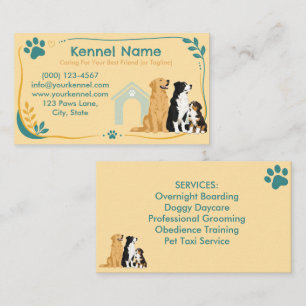 Colourful Kennel Customisable Business Card