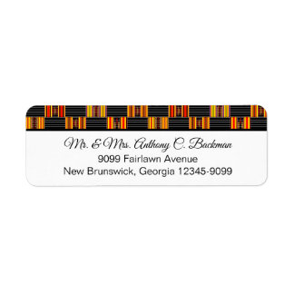 Colourful Kente Black Pinstripe K30 Return Address