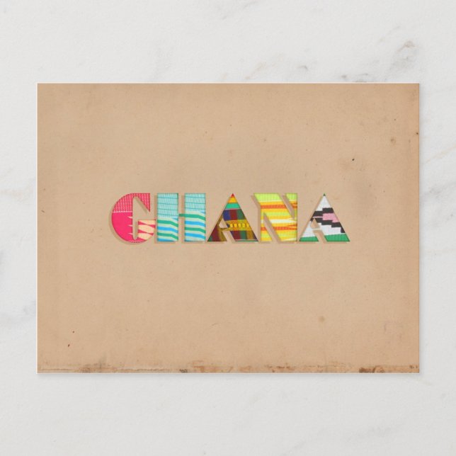 Colourful Kente Cloth from Ghana Africa Postcard (Front)