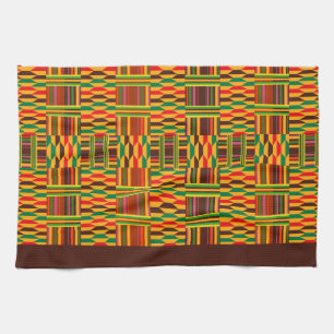 Colourful Kente Ethnic Pattern Tea Towel