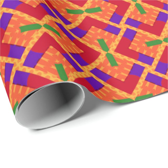 Colourful Kente Ethnic Pattern Wrapping Paper (Roll Corner)
