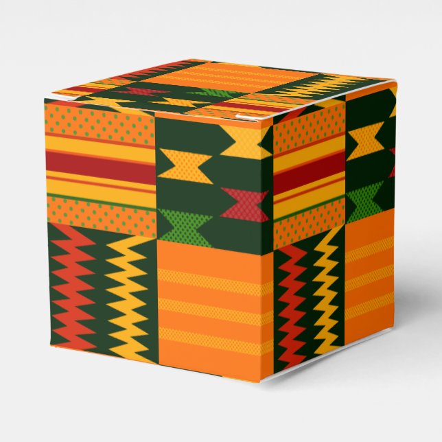 Colourful Kente Favour Box (Front Side)
