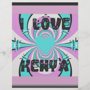 Colourful Kenya Love: Purple Cyan White Funny