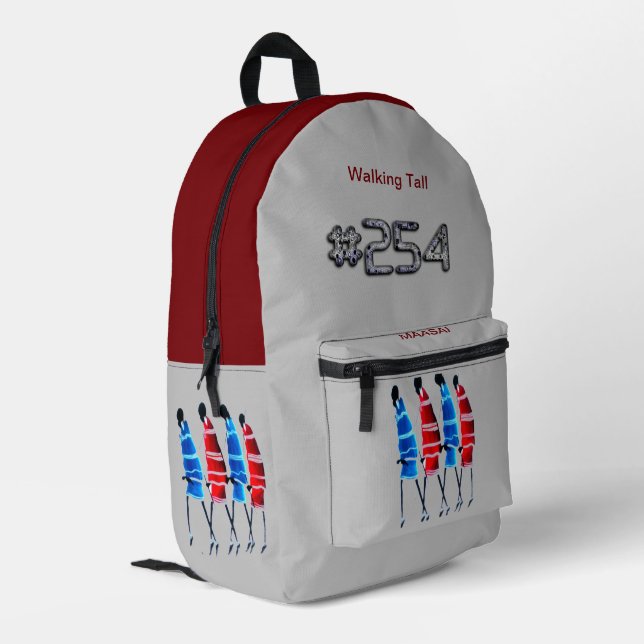 Colourful Kenya Maasai Traditional Art Walking Tal Printed Backpack (Back Corner Left)