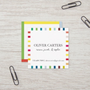 Colourful Key Lime Square Personalised Business Card