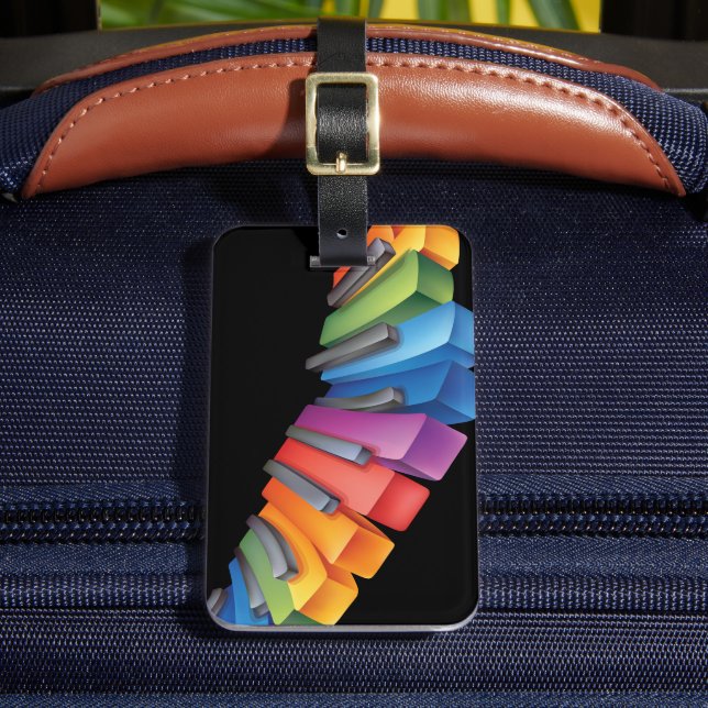 Colourful Keyboard Cool Music Luggage Tag (Front Insitu 2)