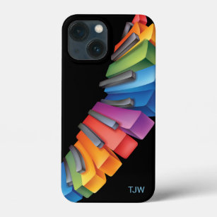 Colourful Keyboard Cool Music with Monogram iPhone 13 Mini Case