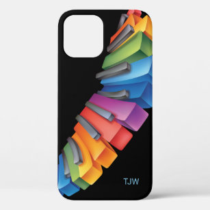 Colourful Keyboard Cool Music with Monogram iPhone 12 Pro Case