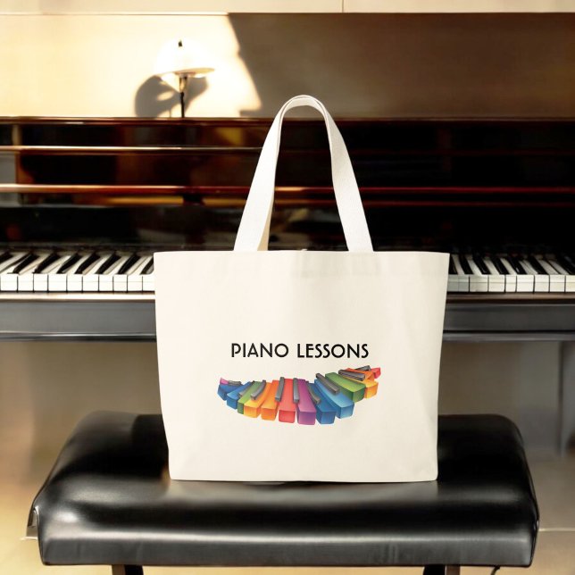 Colourful Keyboard Piano Student Music Tote (Creator Uploaded)