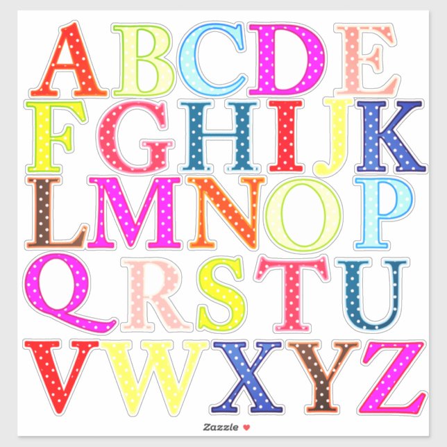 Colourful Kids Alphabet Learning Vinyls  (Sheet)