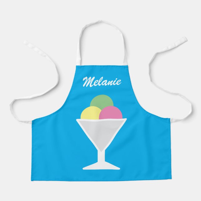 Colourful kid's apron with big ice cream sorbet (Front)