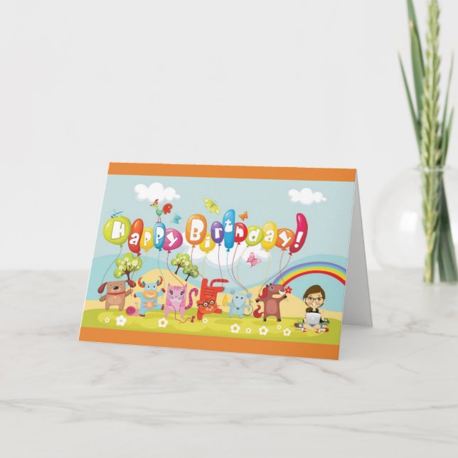 Colourful Kids Birthday Card (Front)