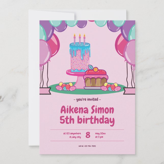 Colourful Kid's Birthday Invitation (Front)