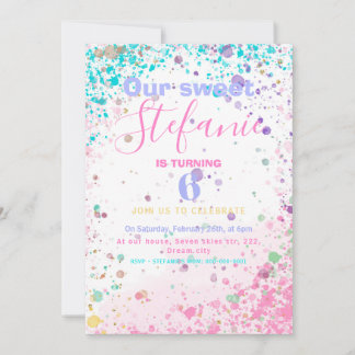 Colourful kids birthday party invitation