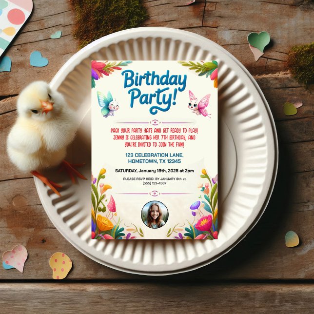 Colourful Kids Birthday Party Invitation (Creator Uploaded)