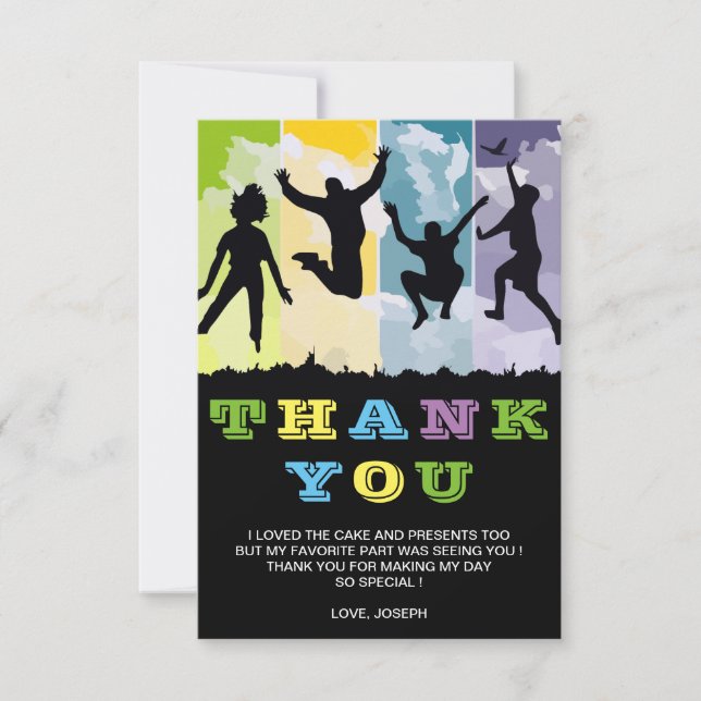 Colourful Kids Birthday Thank You Card (Front)