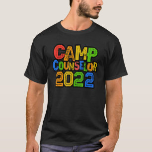 Colourful Kids Camp Counsellor 2022 Summer Teacher T-Shirt