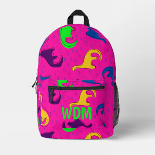 Colourful Kids Dinosaur Custom Monogram BackPack 