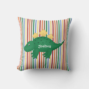 Colourful Kid's Dinosaur Throw Pillow