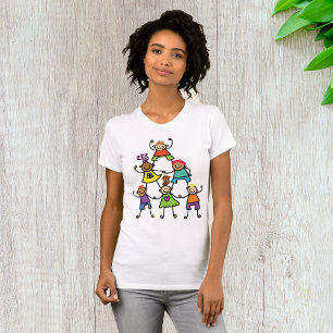 Colourful Kids Friendship Pyramid T-Shirt