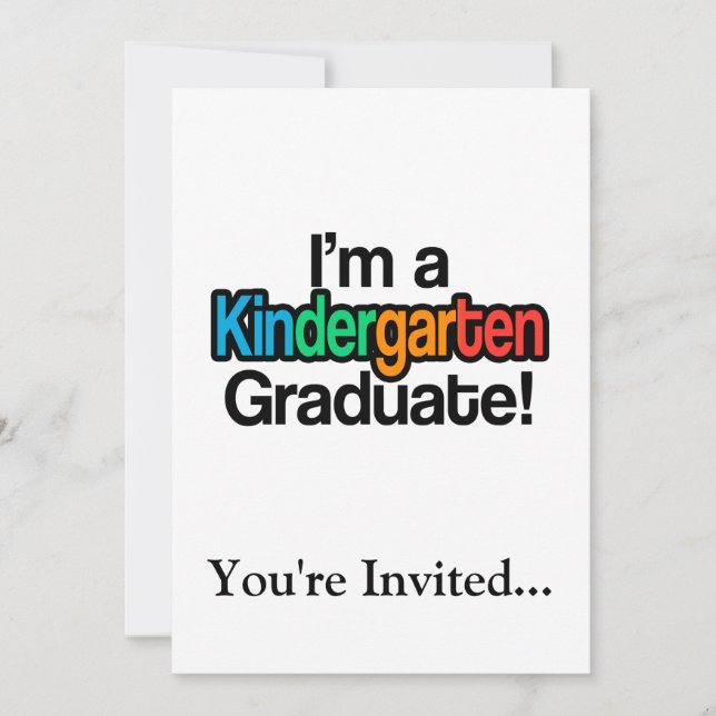 Colourful Kids Graduation Kindergarten Graduate Invitation (Front)
