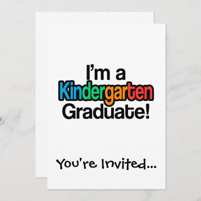 Colourful Kids Graduation Kindergarten Graduate Invitation (Front/Back)