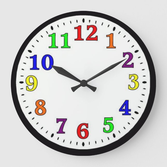 Colourful Kids Large Clock (Front)