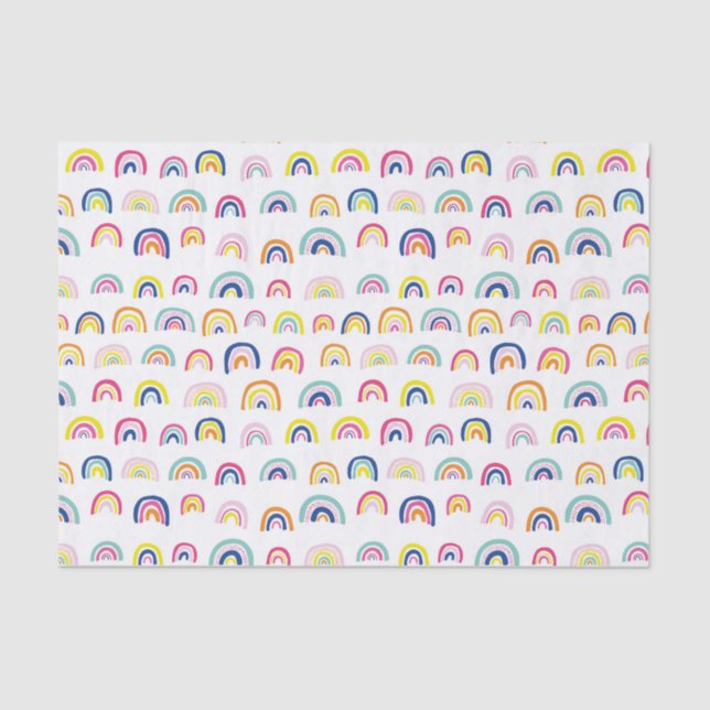 Colourful kids rainbow pattern tissue paper (Front)