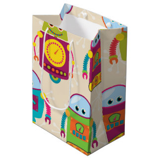 Colourful Kids Robot Medium Gift Bag