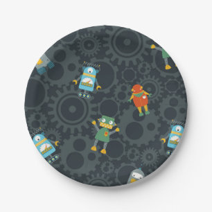 Colourful Kids Robot Paper Plate