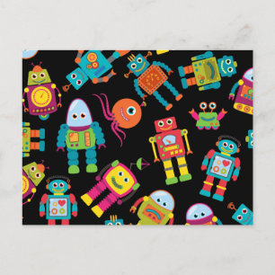 Colourful Kids Robot Postcard