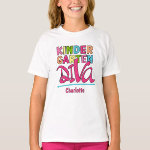 Colourful Kindergarten Diva – First day of school T-Shirt