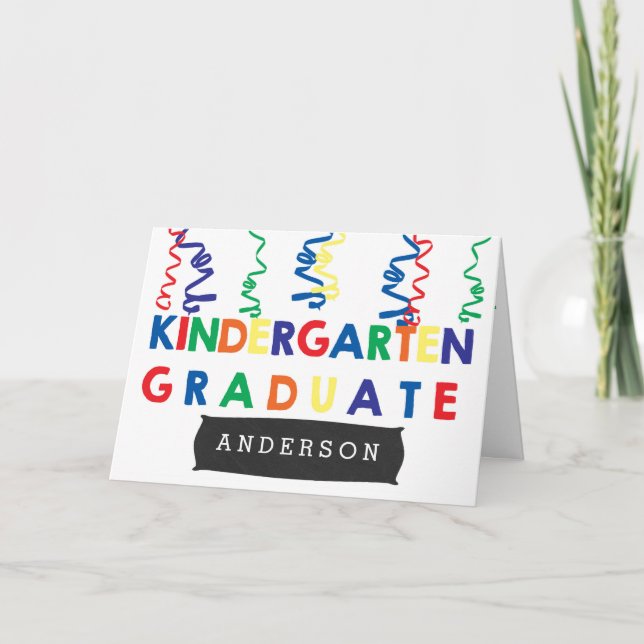 Colourful Kindergarten Graduate Card (Front)