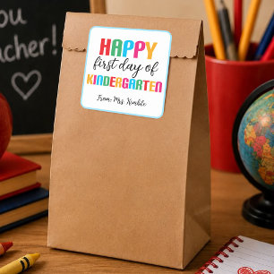 Colourful Kindergarten School Sticker (Square)