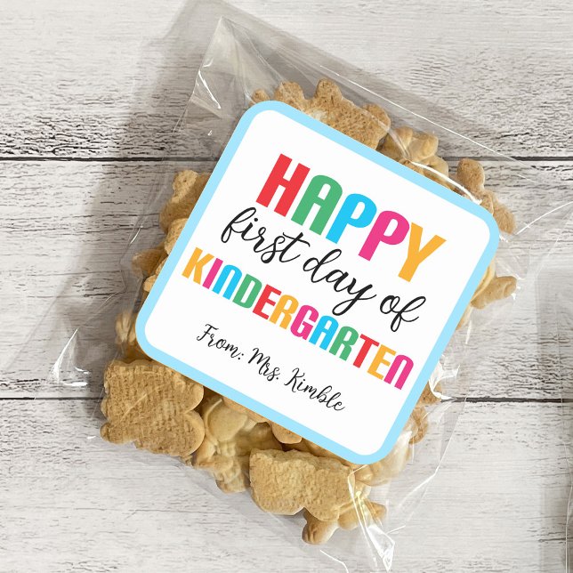 Colourful Kindergarten School Sticker (Square) (Creator Uploaded)