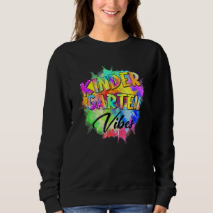 Colourful Kindergarten Vibes Teacher Student Back Sweatshirt