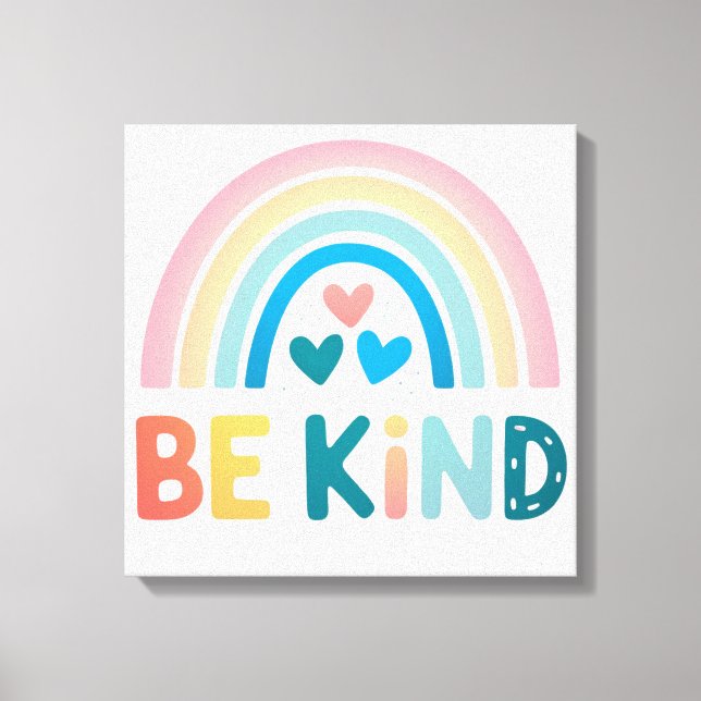 Colourful Kindness Rainbow  Canvas Print (Front)