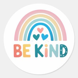 Colourful Kindness Rainbow  Classic Round Sticker