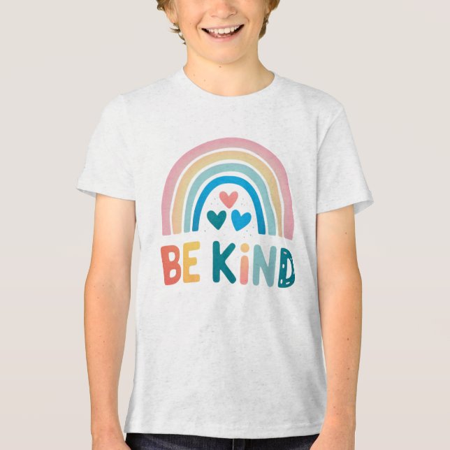 Colourful Kindness Rainbow  Tri-Blend Shirt (Front)