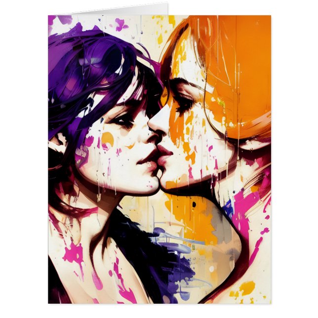 Colourful Kiss All Occasions Greeting Card (Front)