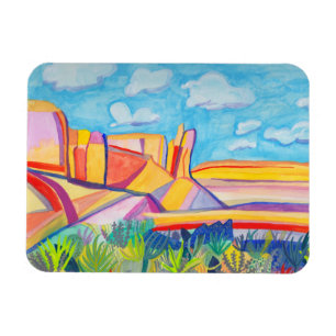 Colourful Kitchen Mesa Landscape Painting Magnet