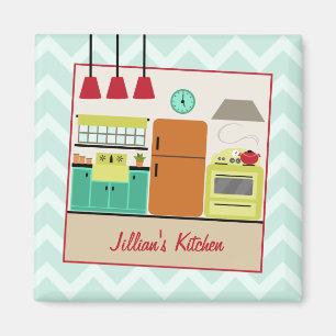 Colourful Kitchen Retro Magnet