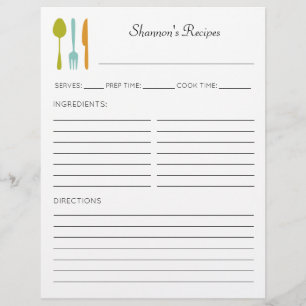 Colourful Kitchen Utensils Personalised Recipe Pag Flyer