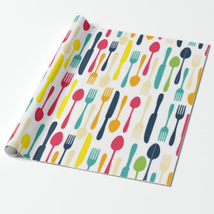 Colourful Kitchen Utensils Wrapping Paper