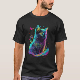 Colourful Kitten Cat Psychedelic art T-Shirt