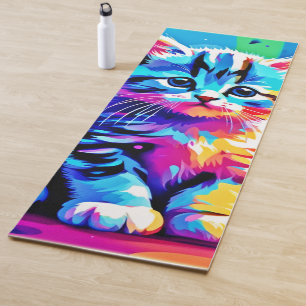 Colourful Kitten Design  Yoga Mat
