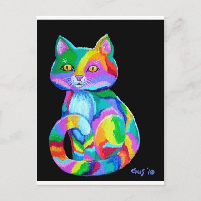 Colourful Kitten Postcard (Front)