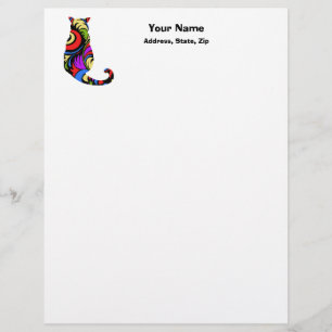 Colourful Kitty 1 Personalised Letterhead